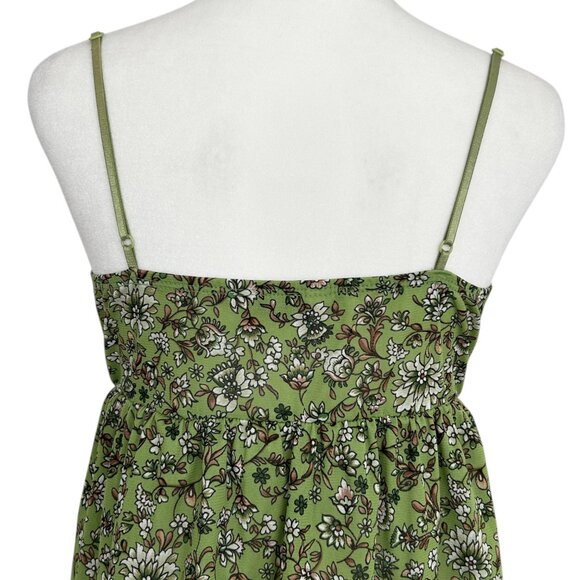 VTG Y2K Speechless Floral Spaghetti Strap Smocked Empire Waist Babydoll Top M - Picture 6 of 15
